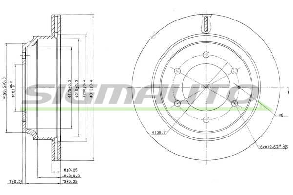 Disque de frein SIGMAUTO DBA695V