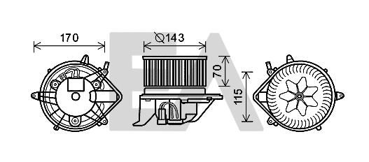 Moteur électrique, pulseur d'air habitacle EACLIMA 42A07003