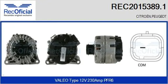 Alternateur RECOFICIAL REC2015389.1