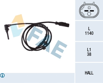 Capteur, vitesse de roue FAE 78084