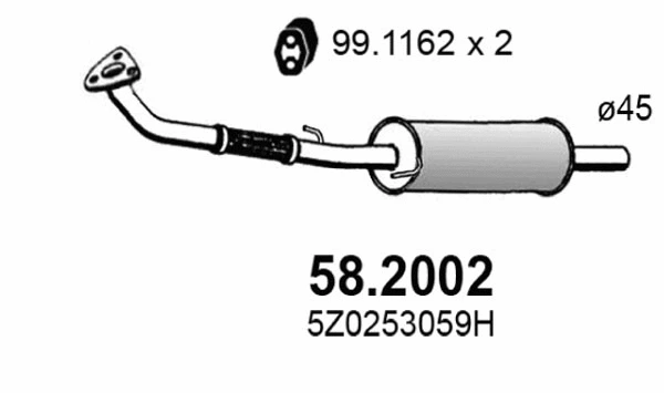 Silencieux avant ASSO 58.2002
