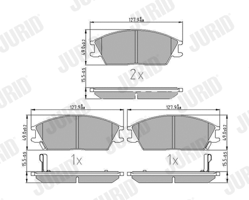 Kit de plaquettes de frein, frein à disque JURID 572268J