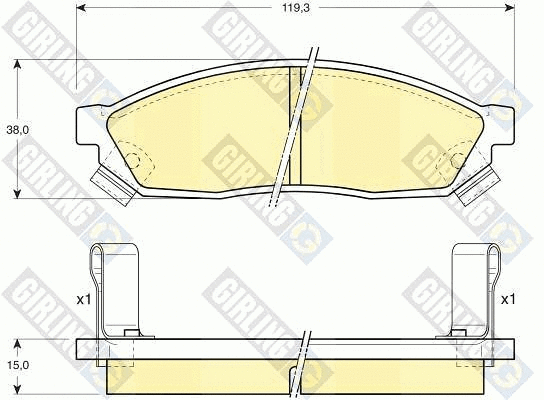 Kit de plaquettes de frein, frein à disque GIRLING 6110389