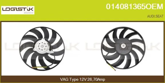 Ventilateur, refroidissement du moteur LGK 014081365OEM