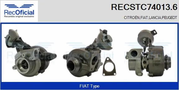 Turbocompresseur, suralimentation RECOFICIAL RECSTC74013.6