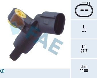 Capteur, vitesse de roue FAE 78020