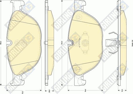 Kit de plaquettes de frein, frein à disque GIRLING 6118382