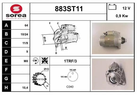 Démarreur STARTCAR 883ST11