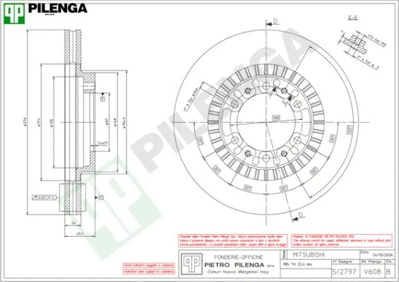 Disque de frein PILENGA V608