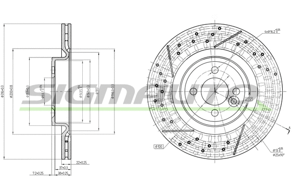 Disque de frein SIGMAUTO DBC121V