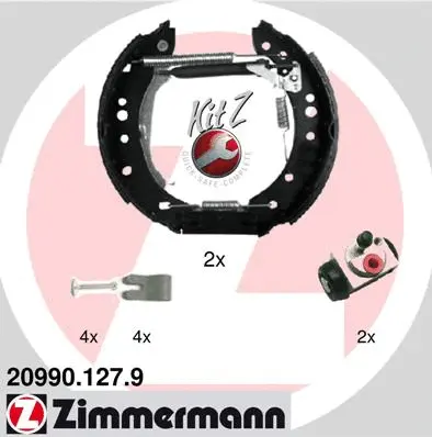 Jeu de mâchoires de frein ZIMMERMANN 20990.127.9