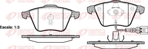 Kit de plaquettes de frein, frein à disque REMSA 0964.41