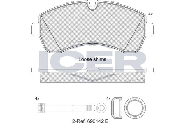 Kit de plaquettes de frein, frein à disque ICER LM1785