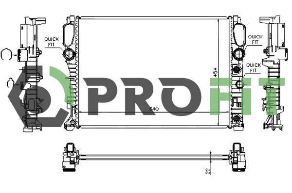Radiateur, refroidissement du moteur PROFIT 1740-0311