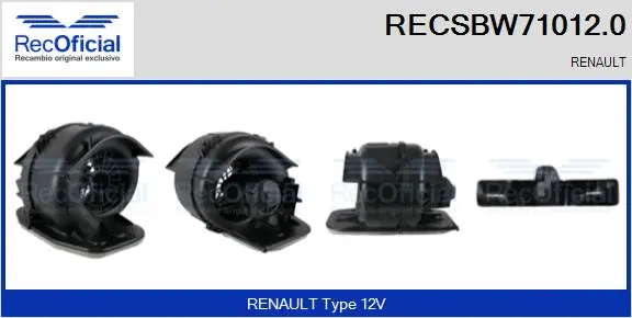 Pulseur d'air habitacle RECOFICIAL RECSBW71012.0