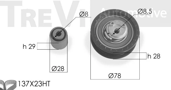 Kit de courroie crantée TREVI AUTOMOTIVE KD1174
