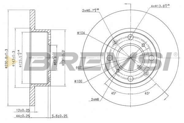 Disque de frein BREMSI CD6112S