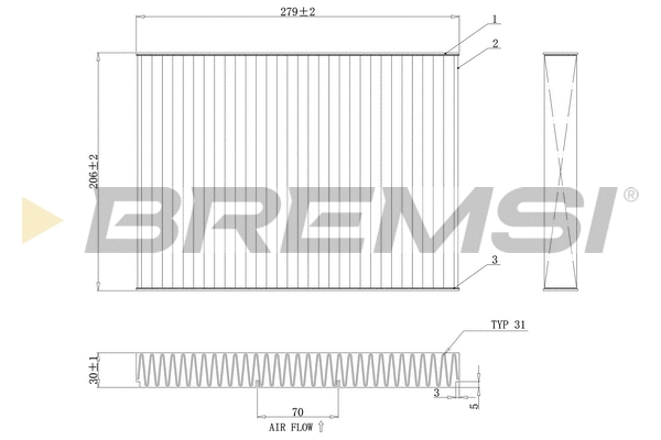 Filtre, air de l'habitacle BREMSI FC0181C