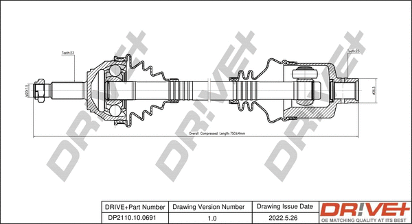 Arbre de transmission Dr!ve+ DP2110.10.0691