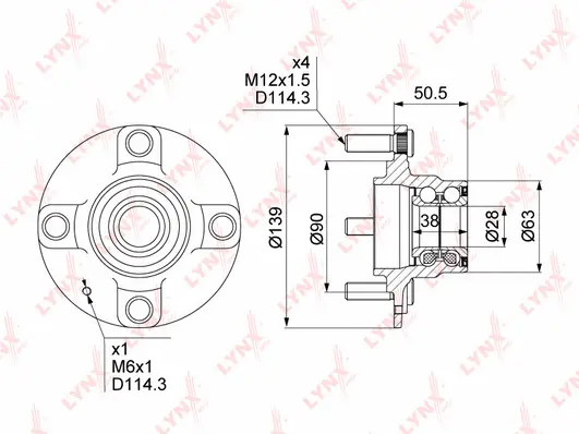 Kit de roulements de roue LYNXAUTO WH-1123