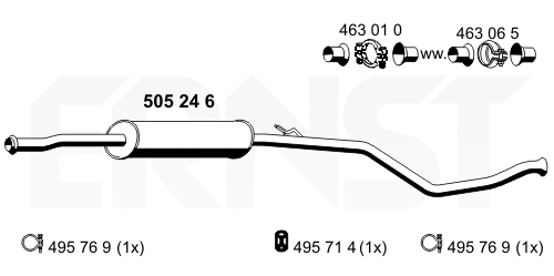 Silencieux central ERNST 505246