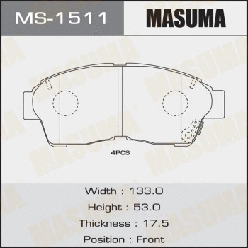 Jeu de mâchoires de frein MASUMA MS-1511