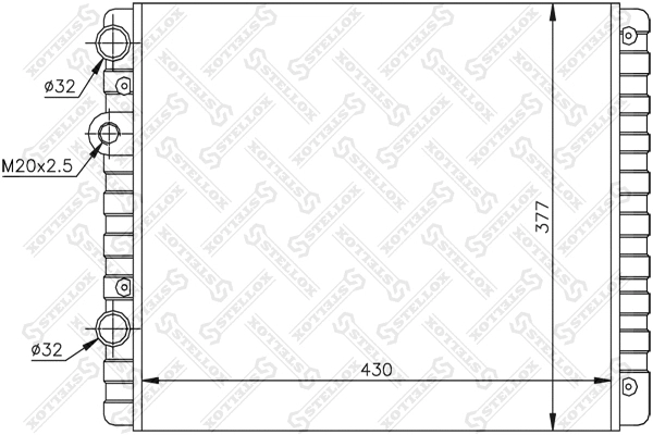 Radiateur, refroidissement du moteur STELLOX 10-25070-SX
