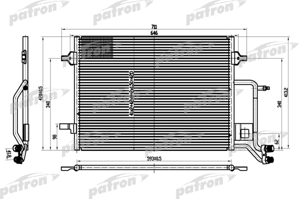 Condenseur, climatisation PATRON PRS1101