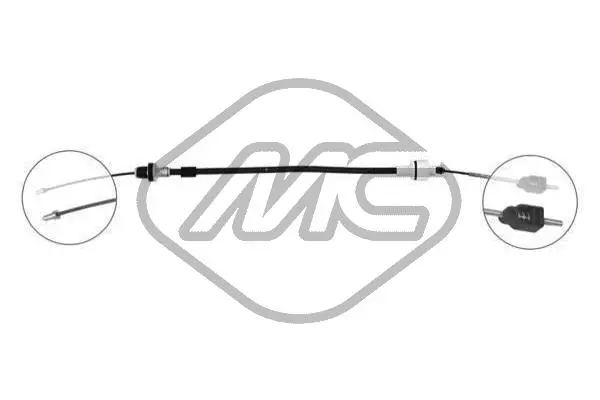 Tirette à câble, commande d'embrayage Metalcaucho 80150