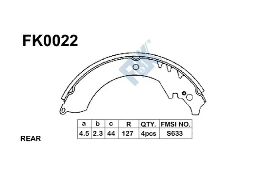 Jeu de mâchoires de frein FBK FK0022