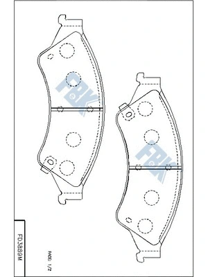Kit de plaquettes de frein, frein à disque FBK FD3889M