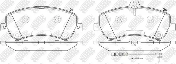 Kit de plaquettes de frein, frein à disque NiBK PN0459W