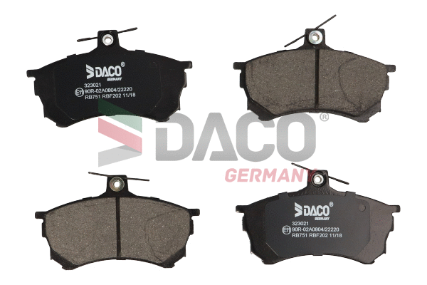 Kit de plaquettes de frein, frein à disque DACO Germany 323021