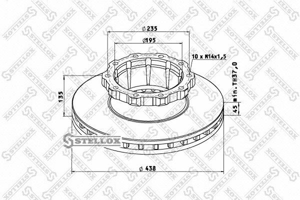 Disque de frein STELLOX 85-00729-SX