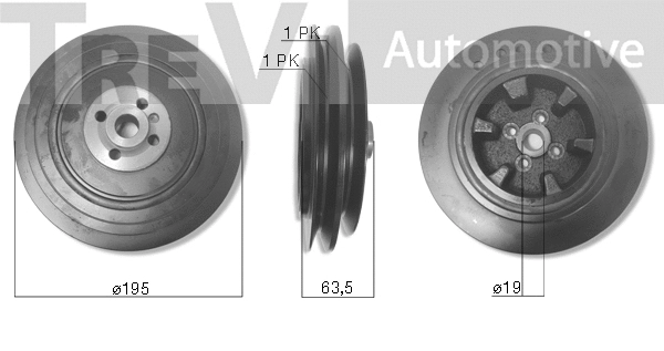 Poulie, vilebrequin TREVI AUTOMOTIVE PC1283