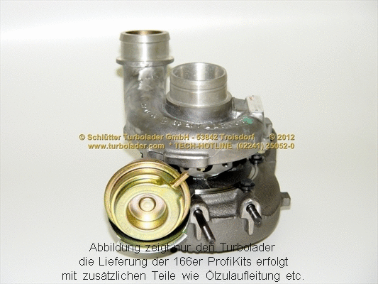 Turbocompresseur, suralimentation SCHLÜTTER TURBOLADER 166-02090MAX