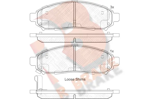 Kit de plaquettes de frein, frein à disque R BRAKE RB2003