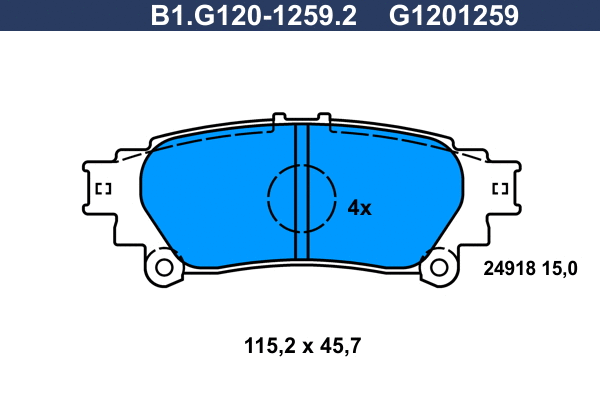 Kit de plaquettes de frein, frein à disque GALFER B1.G120-1259.2
