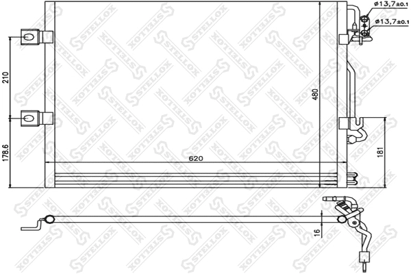 Condenseur, climatisation STELLOX 10-45191-SX