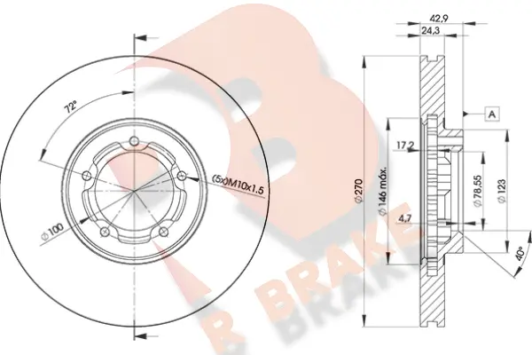 Disque de frein R BRAKE 78RBD25611