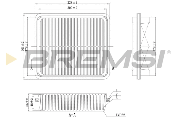 Filtre à air BREMSI FA1146