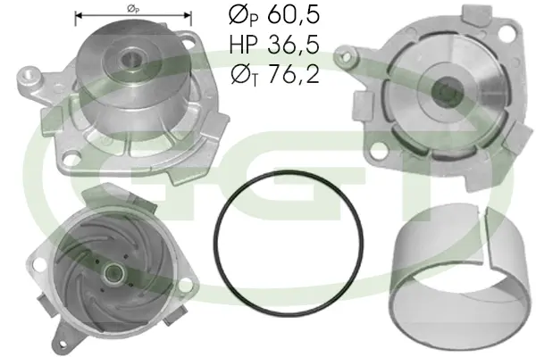 Pompe à eau, refroidissement du moteur GGT PA10751
