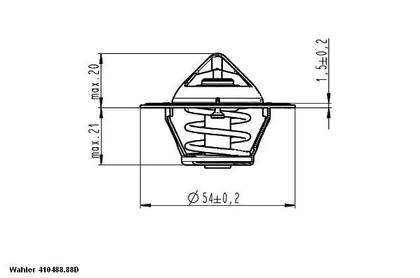 Thermostat, liquide de refroidissement BorgWarner (Wahler) 410488.88D