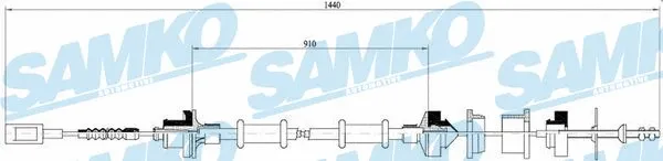Tirette à câble, commande d'embrayage SAMKO C0059C