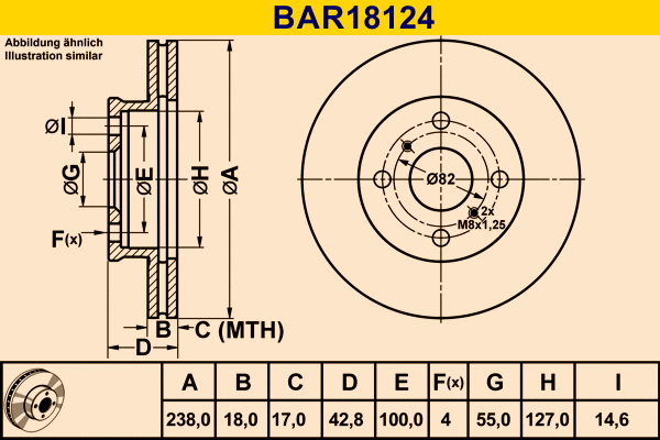Disque de frein BARUM BAR18124