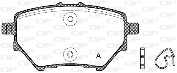 Kit de plaquettes de frein, frein à disque OPEN PARTS BPA1562.00