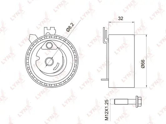 Poulie de tension, courroie crantée LYNXAUTO PB-1053