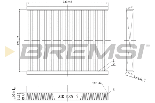 Filtre, air de l'habitacle BREMSI FC0091