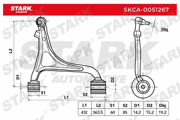 Bras de liaison, suspension de roue Stark SKCA-0051267