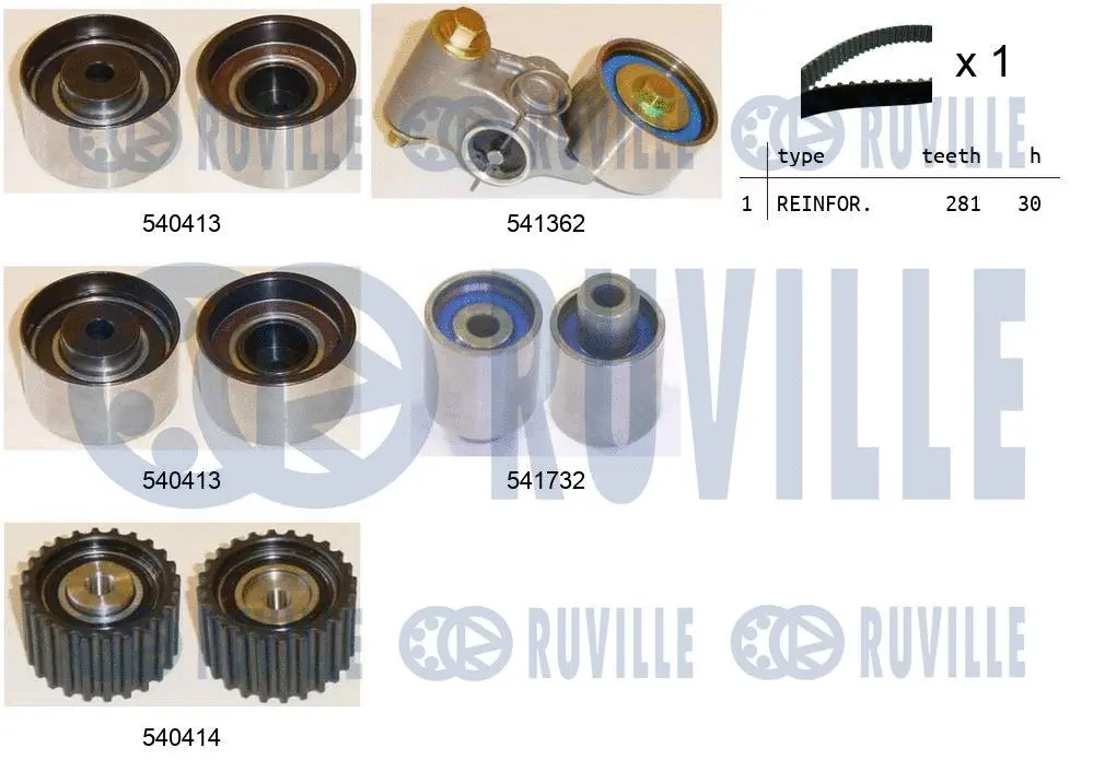 Kit de courroie crantée RUVILLE 550464